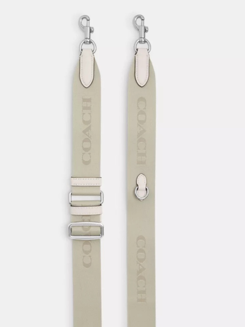 NEW! COACH Chalk Tonal Xbody Webbing Strap with Silver Trigger Snap Closures NWT